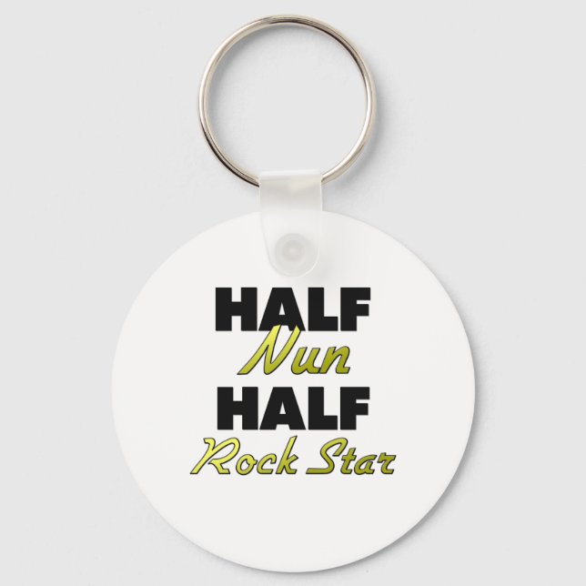 Half Nun Half Rock Star Keychain (Front)