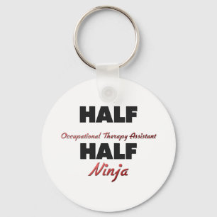 Half Occupational Therapy Assistant Half Ninja Keychain