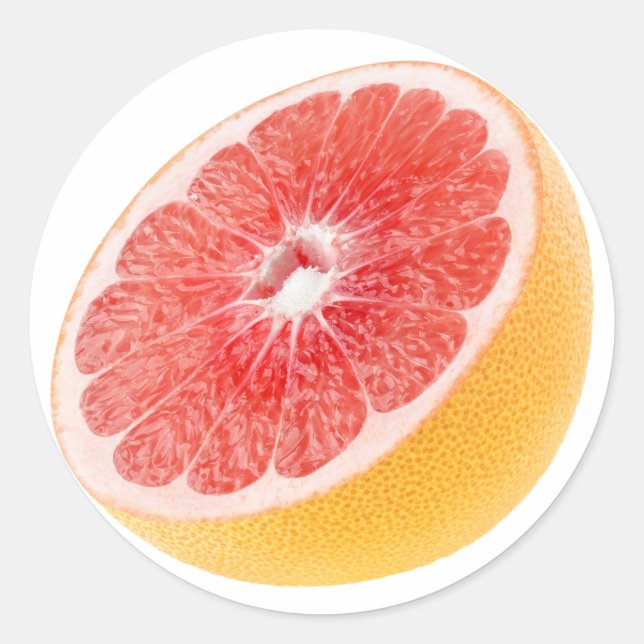 Half of grapefruit classic round sticker (Front)