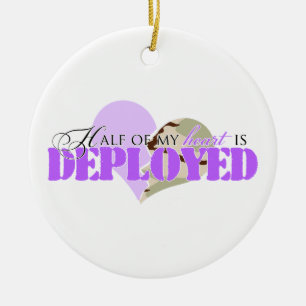Half of my heart is deployed ceramic ornament