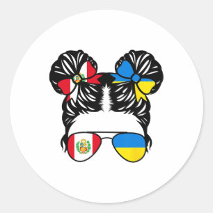 Half Peruvian Half Ukrainian Girl Peru Kids Herita Classic Round Sticker