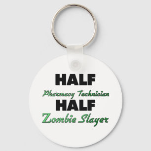 Half Pharmacy Technician Half Zombie Slayer Keychain