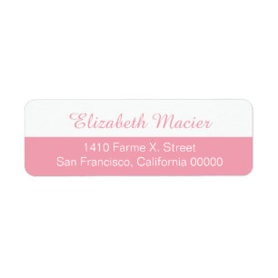 half pink feminine address label with your name