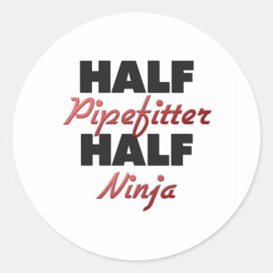 Half Pipefitter Half Ninja Classic Round Sticker