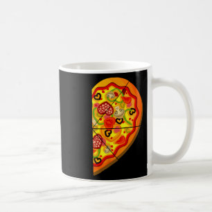 Half Pizza Cute Hearts Shape Matching Couple Valen Coffee Mug