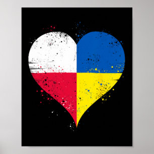Half Polish Half Ukrainian A Heart With Poland Ukr Poster
