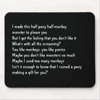 half-pony half-monkey monster mouse pad