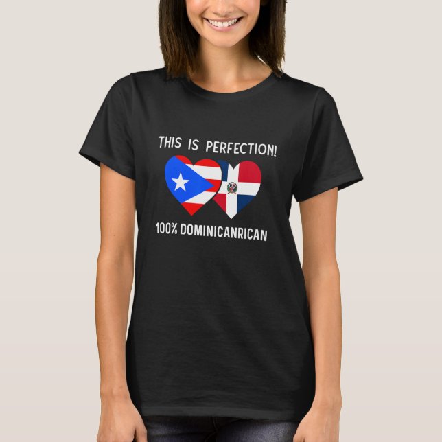 Half Puerto Rican Half Dominican Flag Boris Domis  T-Shirt (Front)