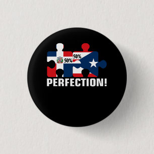 Half Puerto Rican Half Dominican Flag Map Combined 1 Inch Round Button