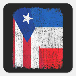 Half Puerto Rican Half French Flag Heritage Pride Square Sticker