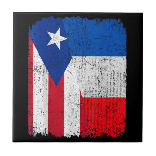 Half Puerto Rican Half French Flag Heritage Pride Tile