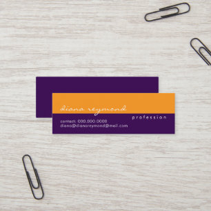 Half-purple half-orange simple and modern mini business card