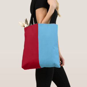 Half Red Half Blue Tote Bag