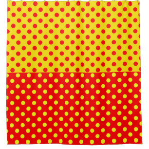Half Red Yellow Polka Dots Pattern Design 