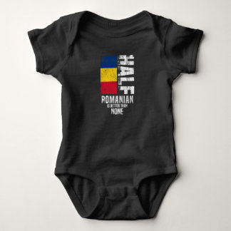 Half Romanian Is Better Than None Funny Romanian F Baby Bodysuit