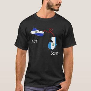 Half salvadorian Half Guatemalan Flag Map Guatemal T-Shirt