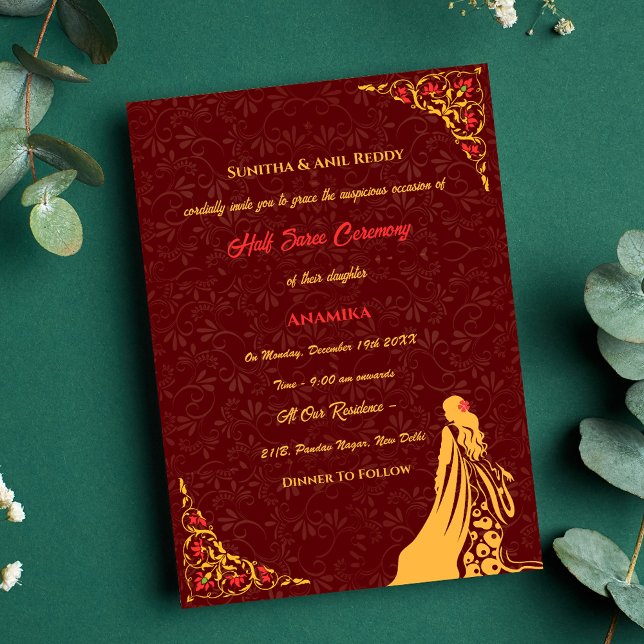 Half Saree Ritu Kala Samskara Invitation (Creator Uploaded)