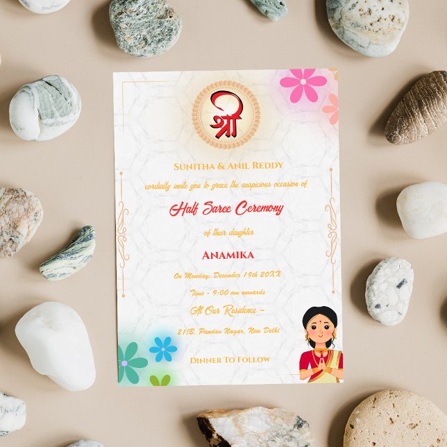 Half Saree Ritu Kala Samskara Invitation (Creator Uploaded)