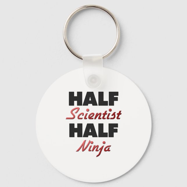 Half Scientist Half Ninja Keychain (Front)