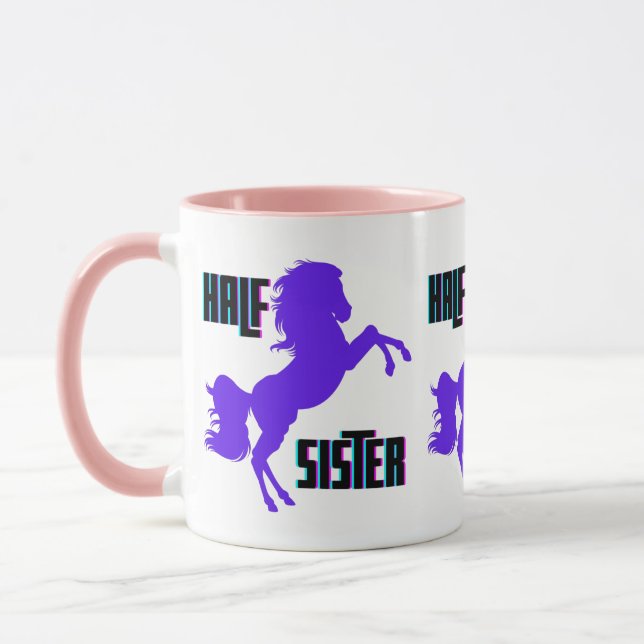 Half Sister Purple Pony Sibling Mug (Left)