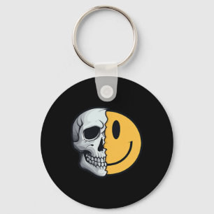 Half Skull Smile Face Rave Skeleton 70s 80s 90s Ta Keychain