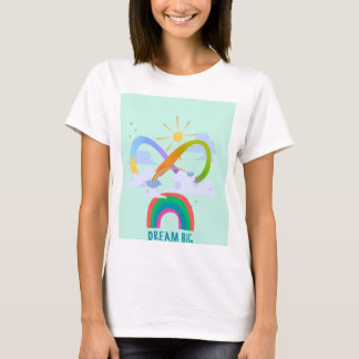 Half sleeve lady t shirt with colourful design