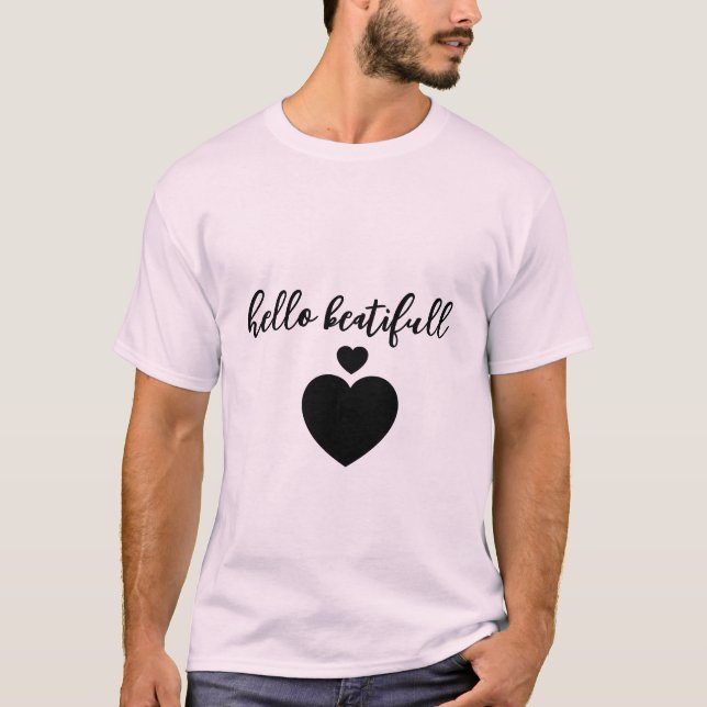 half sleeves t-shirt with heart design  (Front)