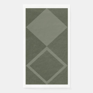 Half Solid + Framed Diamond Napkin in Moss Green