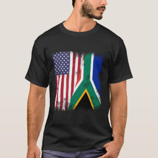 Half South African Flag Usa T-Shirt