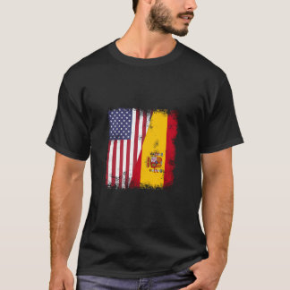 Half Spaniard Spanish Flag Hoodie Vintage Spain Us T-Shirt