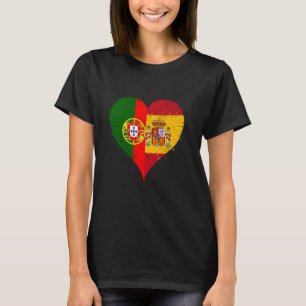 Half Spanish Half Portuguese A Spain Portugal Flag T-Shirt