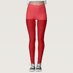 Half-Speckled Tomato Red Leggings – Customizable
