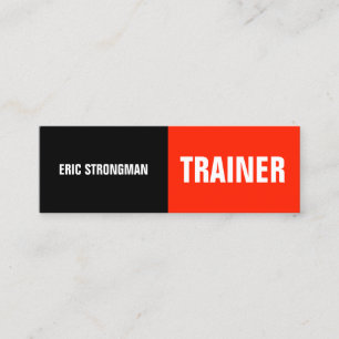 Half split black red mini business card