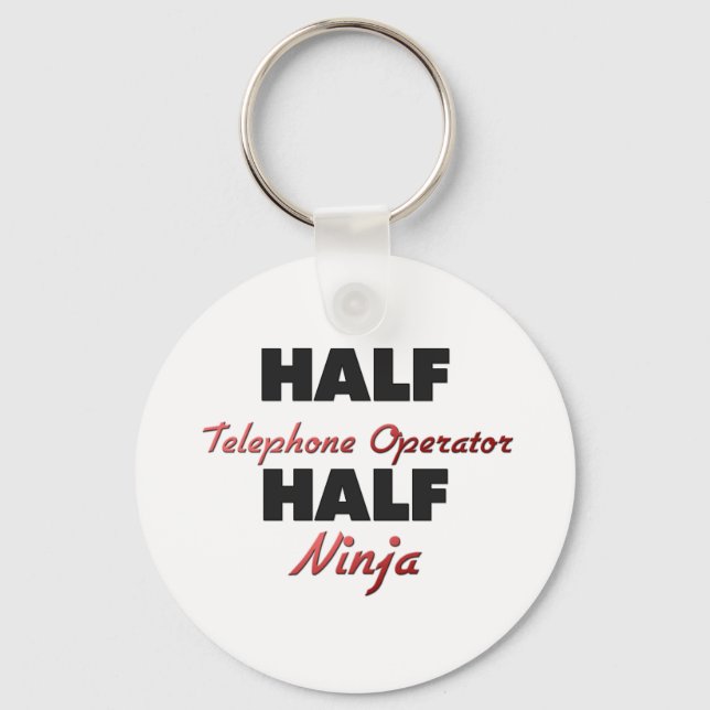 Half Telephone Operator Half Ninja Keychain (Front)