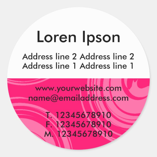 Half Texture and White 02 Business / Profile Classic Round Sticker (Front)