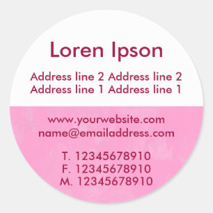 Half Texture and White 06 Business / Profile Classic Round Sticker