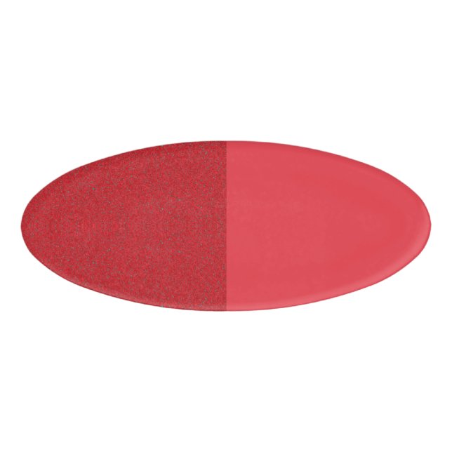 Half-Texture Tomato Red Oval Name Tag – Customize (Front)
