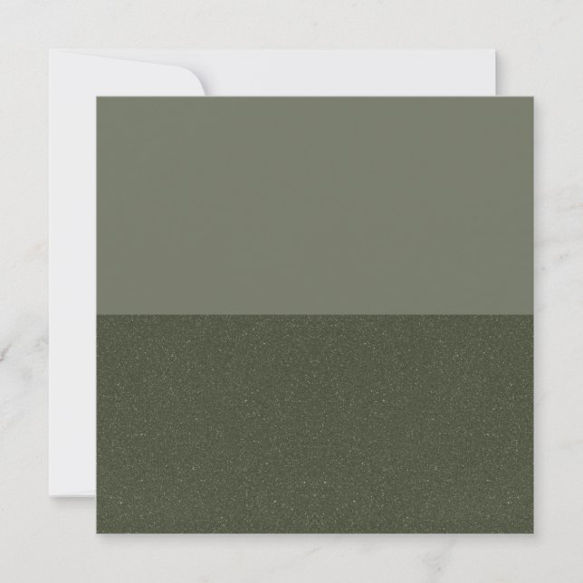 Half-Textured Moss Green Square Flat Card - Custom (Front)