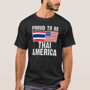 Half thai Half American  Thailand Flag T-Shirt