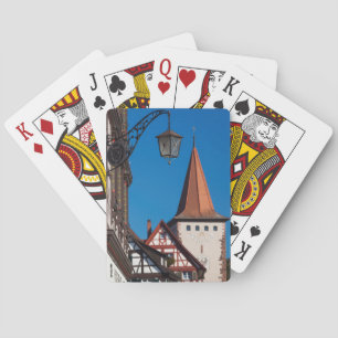Half Timbered Houses in Town Playing Cards