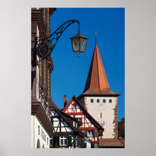 Half Timbered Houses in Town Poster (Front)