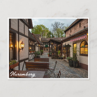 Half-timbered shops in Nuremberg, Germany Postcard