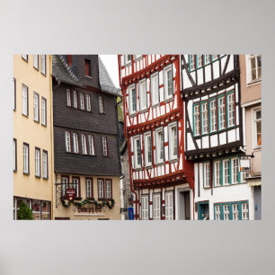 Half-timbered Town Buildings Poster