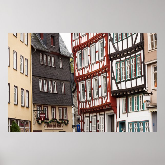Half-timbered Town Buildings Poster (Front)
