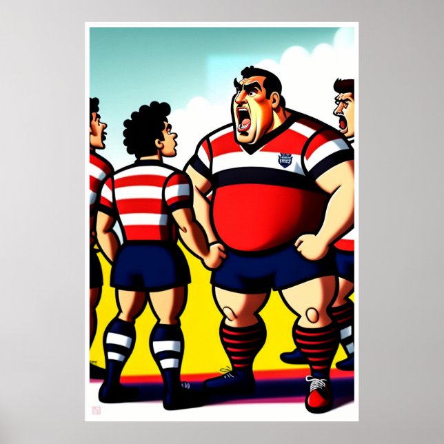 Half Time Talk - Large Rugby Poster (Front)