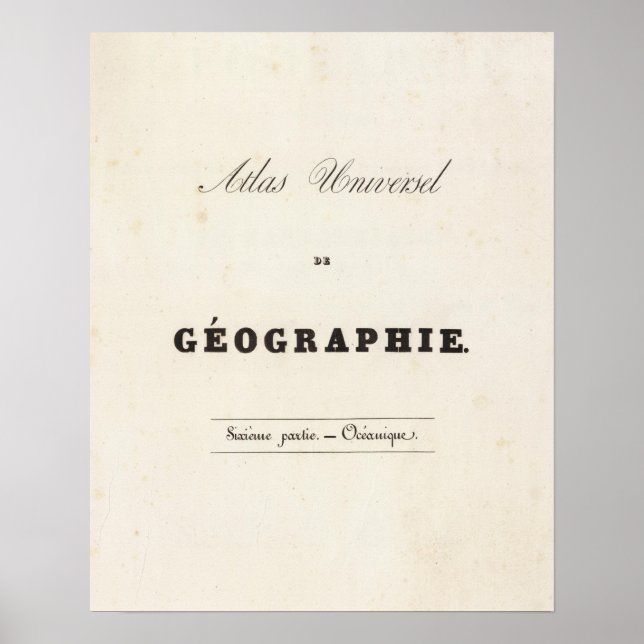 Half Title Atlas universel Oceania Poster (Front)