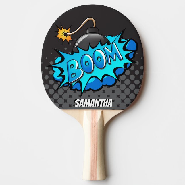 Half Tone Boom! Superhero Personalized Paddle (Front)