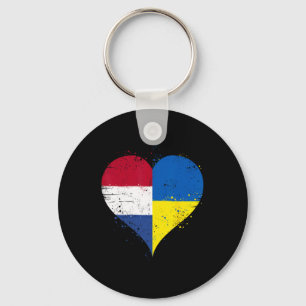 Half Ukrainian Half Dutch A Ukraine Netherlands Fl Keychain