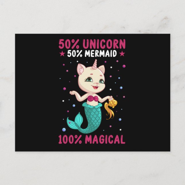 Half Unicorn Half Mermaid Postcard (Front)