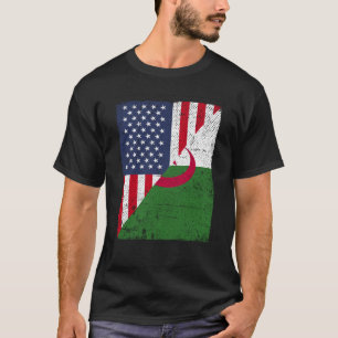 Half USA Flag Half Albania Flag American Albanian  T-Shirt